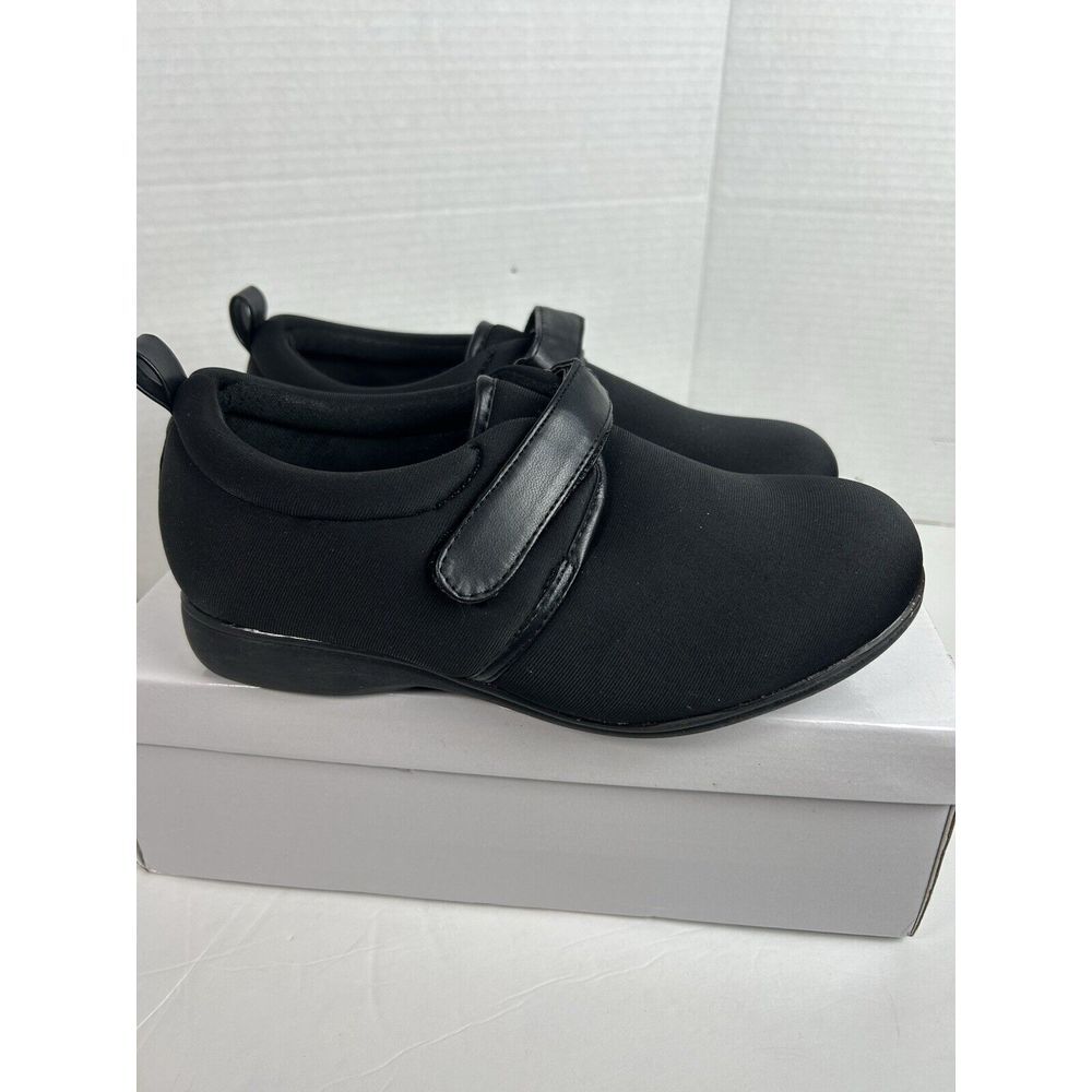 Angel Steps Women's Black Comfort Diabetic Stretch Fabric Shoes Size 7M‎